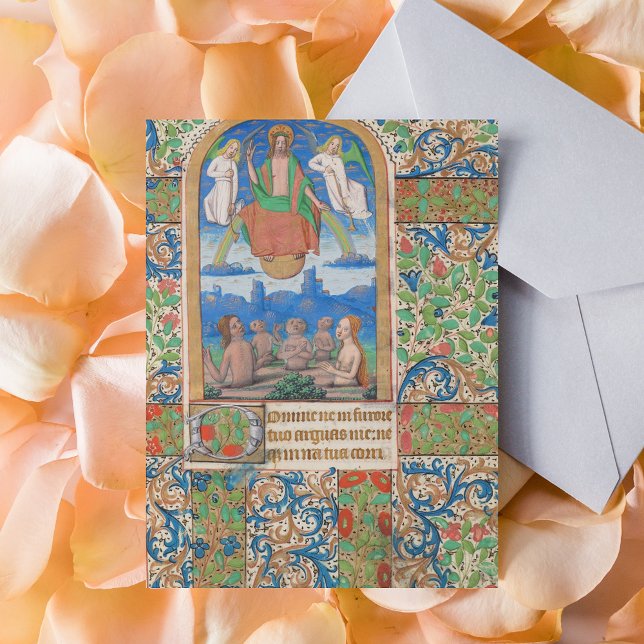 Auferstehung Ostermittelalterliches Manuskript Postkarte (Resurrection Easter Medieval Manuscript Catholic Christian Postcard)