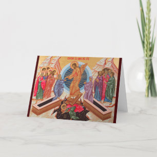 Auferstehung unseres Herrn Jesus Christus, Ostersy Feiertagskarte