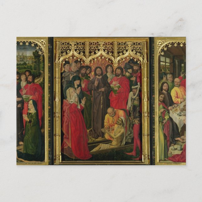 Auferstehung von Lazarus Triptych; Aufziehen von L Postkarte (Vorderseite)