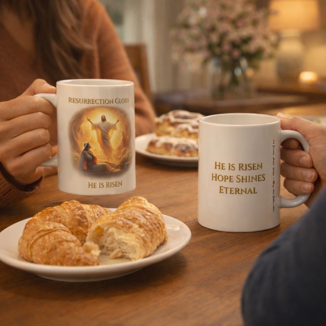 Auferstehungsglorie – Er ist auferstanden Inspirie Kaffeetasse (Von Creator hochgeladen)