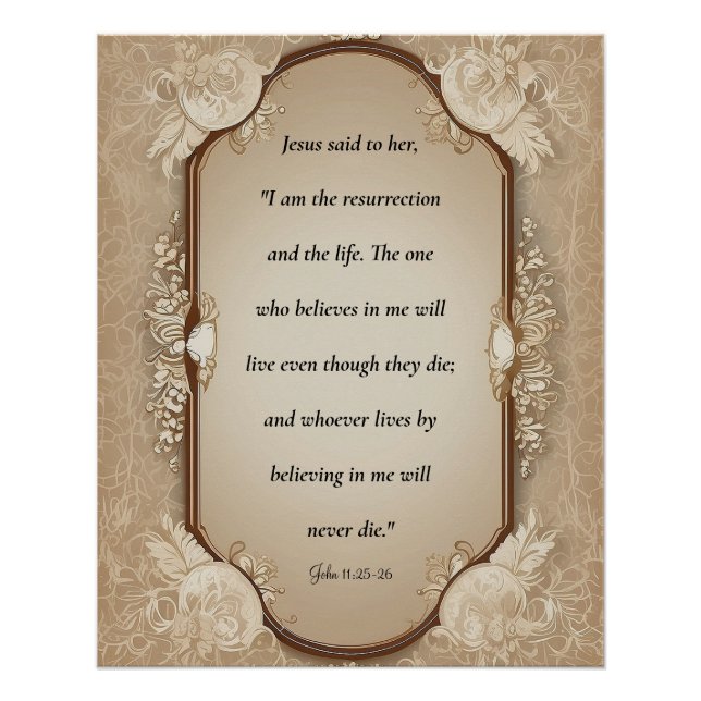 Auferstehungsschrift, John 11-25, 26 Poster (Vorderseite)