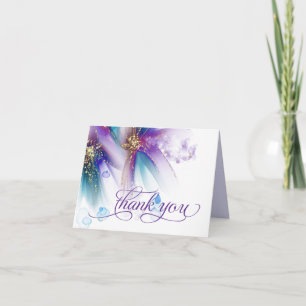 Auffallend Aquamarines Amethyst Abstrakte Blüte Dankeskarte