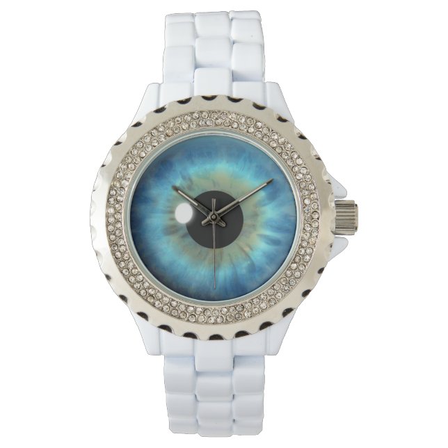 Auffallend blaues Auge Iris Eyeball Custom Wrist W Armbanduhr (Vorderseite)