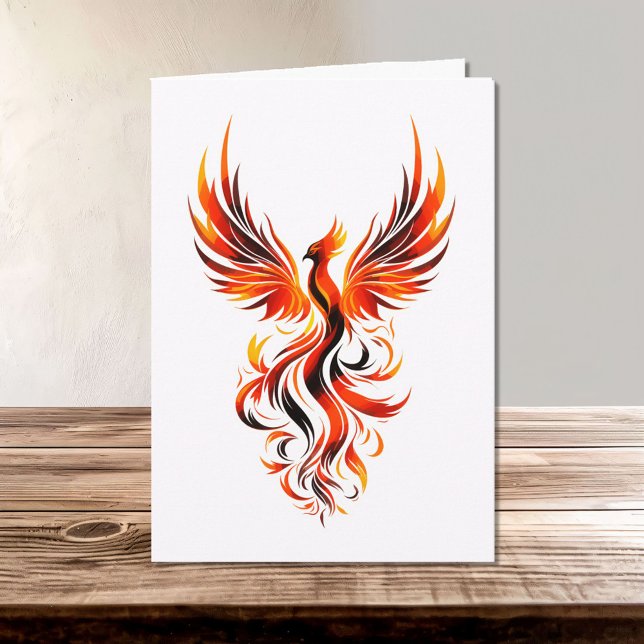 Auffallend Phoenix in Flammen Vector Art Karte (Von Creator hochgeladen)