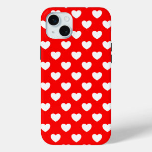 Auffallend Red iPhone Cover White Hearts Muster