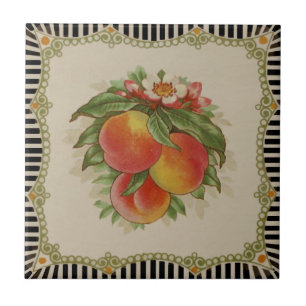 Auffallend Retro Transferware Peaches Repro Fliese