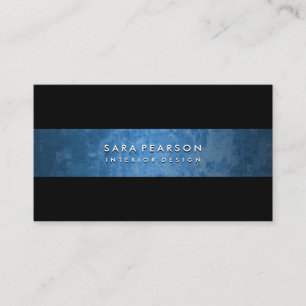 Auffallende Black Grunge Blue Stripe Business Card Visitenkarte