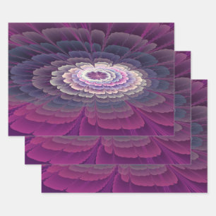 Auffallende Blumenfarbige Abstrakte Fraktal-Kunst Geschenkpapier Set
