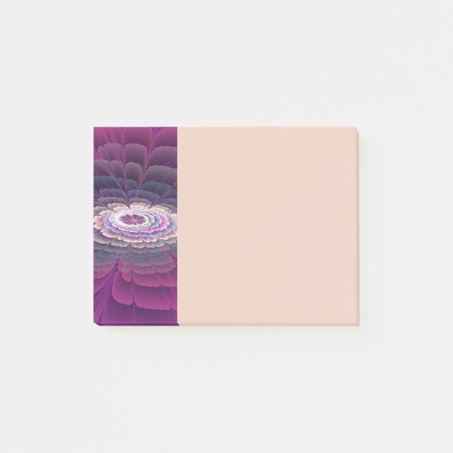 Auffallende Blumenfarbige Abstrakte Fraktal-Kunst  Post-it Klebezettel (Vorderseite)