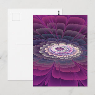 Auffallende Blumenfarbige Abstrakte Fraktal-Kunst Postkarte