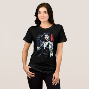 Auffallende Frau Fatale Film-Noir Tri-Blend Shirt