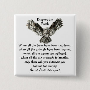 Auffallender Eulen-Respekt der Erdamerikanische Button