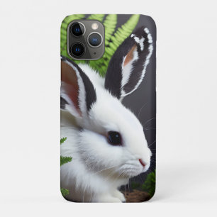 Auffallender Kontrast: Der weiße Hase mit schwarze Case-Mate iPhone Hülle