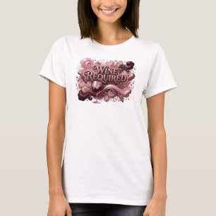 Auffallender roter WINE REQUIRED 3D-Text Kunst T-Shirt
