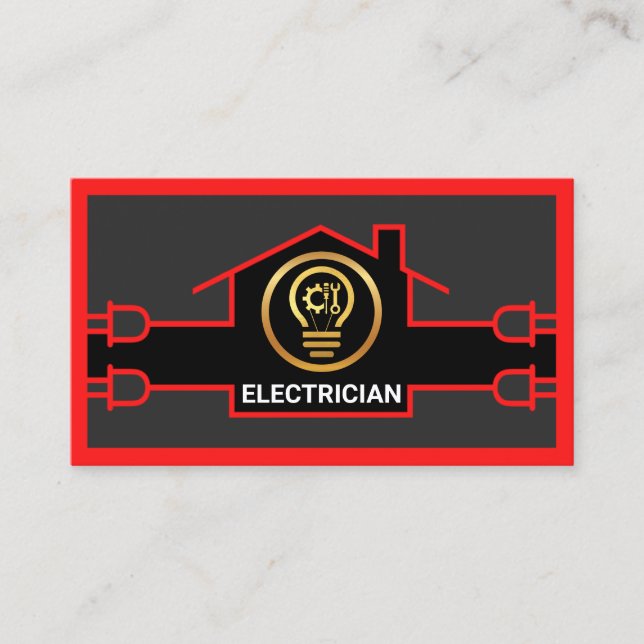 Auffallender Stromkreis des roten elektrischen Zuh Visitenkarte (Vorderseite)