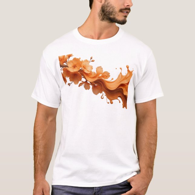 AUFFALLENDES ABSTRACTES BLUMEN-Visualdesign T-Shirt (Vorderseite)