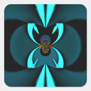 Auffallendes Design für Cyan und Black Vector Quadratischer Aufkleber
