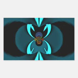 Auffallendes Design für Cyan und Black Vector Rechteckiger Aufkleber