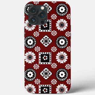 Auffallendes geometrisches rotes und schwarzes Des Case-Mate iPhone Hülle