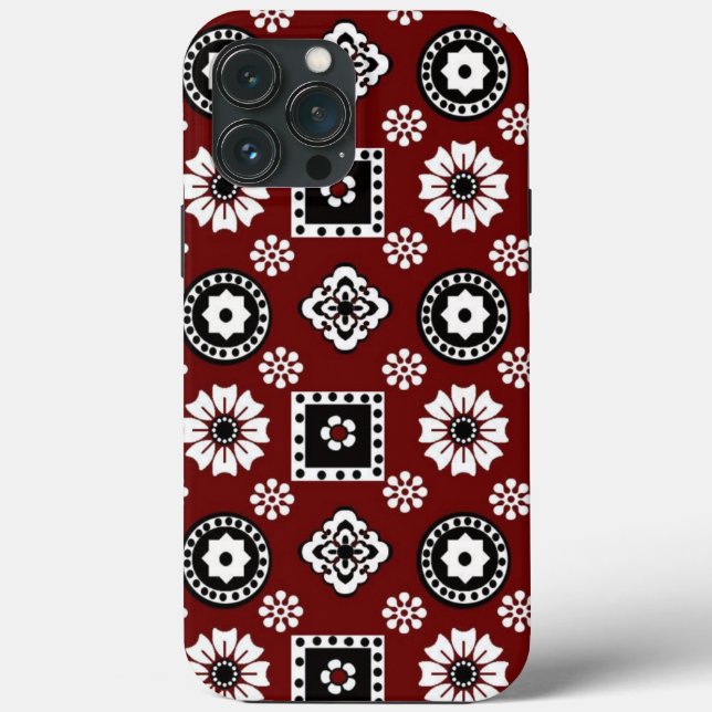 Auffallendes geometrisches rotes und schwarzes Des Case-Mate iPhone Hülle (Rückseite)