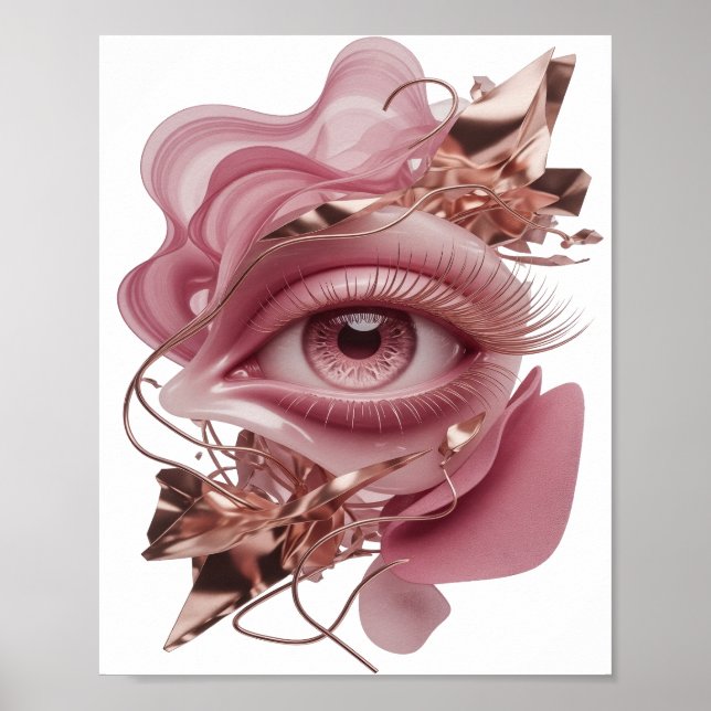 Auffallendes Gold ABSTRACTE KUNST Abstrakte Gestal Poster (Vorne)