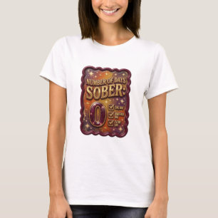 Auffallendes Gold ANZAHL DER TAGE NÜCHTERN 0 T-Shirt