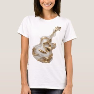 Auffallendes Gold GOLDEN GUITAR Zitat-Design T-Shirt