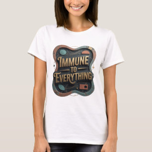 Auffallendes Gold IMMUN GEGEN ALLES 3D-Text-Art T-Shirt