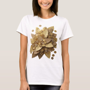 Auffallendes Grau GOLDENE BLÄTTER UND MÜNZEN T-Shirt