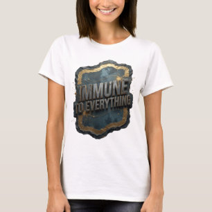 Auffallendes Grau IMMUN GEGEN ALLES 3D-Textkunst T-Shirt