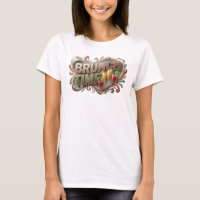 Auffallendes oranges BRUNCH TIME Zitat-Shirt