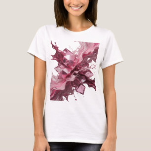 Auffallendes Pink CRYSTAL CHERRY DRINK Druck T-Shirt