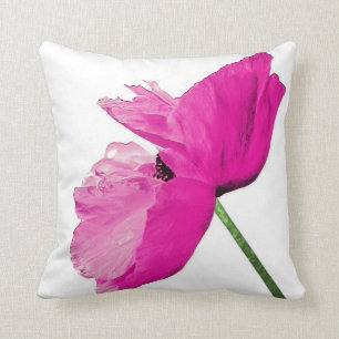 Auffallendes rosa Mohnblumenkissen Kissen