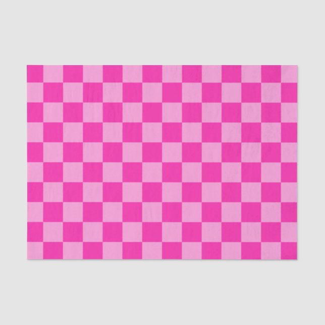Auffallendes rosa Schachbrettmuster Seidenpapier (Vorderseite)