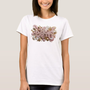 Auffallendes Rot TOO PRETTY Tragbare Kunst T-Shirt