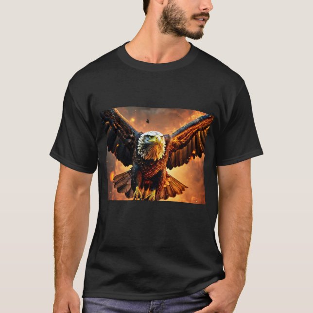 "Auffallendes Schwarzes Adler Grafisches T-Shirt:  T-Shirt (Vorderseite)