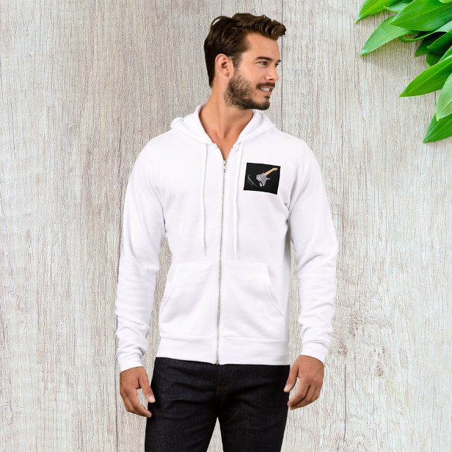 Auffallendes schwarzes elektrisches Gitarrenmusiki Hoodie (Von Creator hochgeladen)