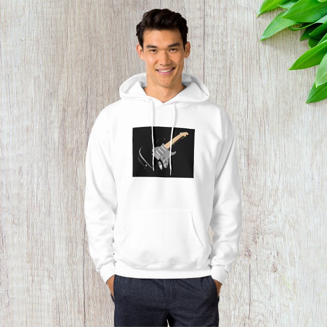 Auffallendes schwarzes elektrisches Gitarrenmusiki Hoodie (Von Creator hochgeladen)