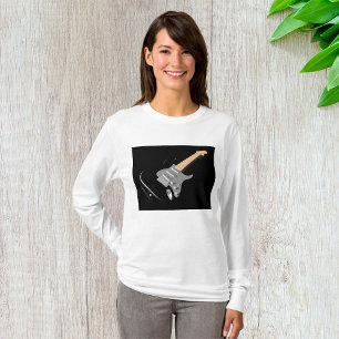 Auffallendes schwarzes elektrisches Gitarrenmusiki T-Shirt