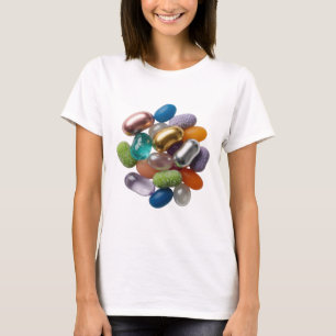 Auffallendes Silber GUMMY BEARS Textdesign T-Shirt