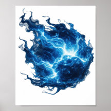 Auffallendes Silbernes BLAUE FLAMME Druck