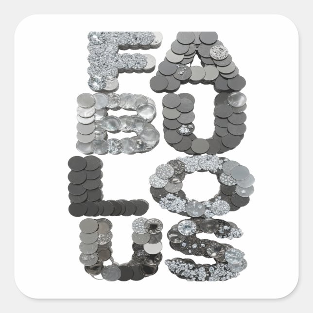 Auffallendes silbernes FABULOUS Quadrat Sticker (Vorderseite)