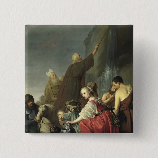 Auffallendes Wasser Moseses vom Felsen Button (Vorderseite)