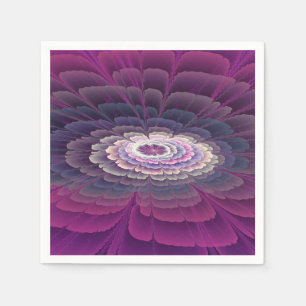 Auffällige Blumenfarbige Abstrakte Fraktal-Kunst R Serviette