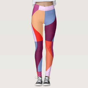 Auffällige farbige Kurven und Linien MusterLeggin Leggings