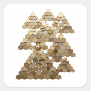 Auffällige Gold-TREE-Aufkleber-Kunst Quadratischer Aufkleber