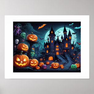 Auffällige Halloween Illustration Poster-Tapete Poster