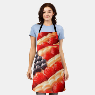 Auffällige Rot-Weiß + Blaue July 4 Pie auf Köchen Schürze