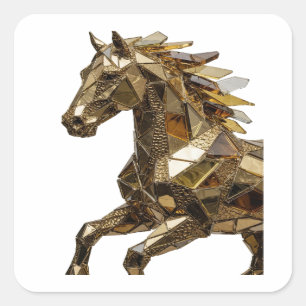 Auffällige silberne abstrakte Sticker-Kunst Quadratischer Aufkleber