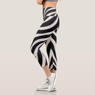 Auffällige Zebramuster sanfte stilvolle Capri Leggings